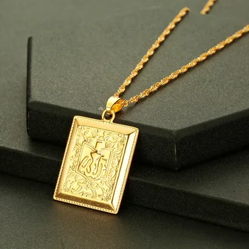 

CHENGXUN Prophet Muhammad Allah Pendant Necklace Women Men Gold Color Jewelry Middle East Muslim Islamic Arab Ahmed