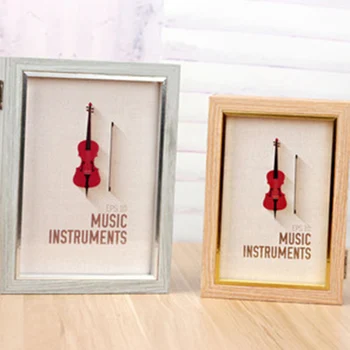 

Solid Shop Gifts Romantic Piano Three Triple Photo Frame Wall Living Room Bedroom Photo Frame Ornaments Family Picture Frame