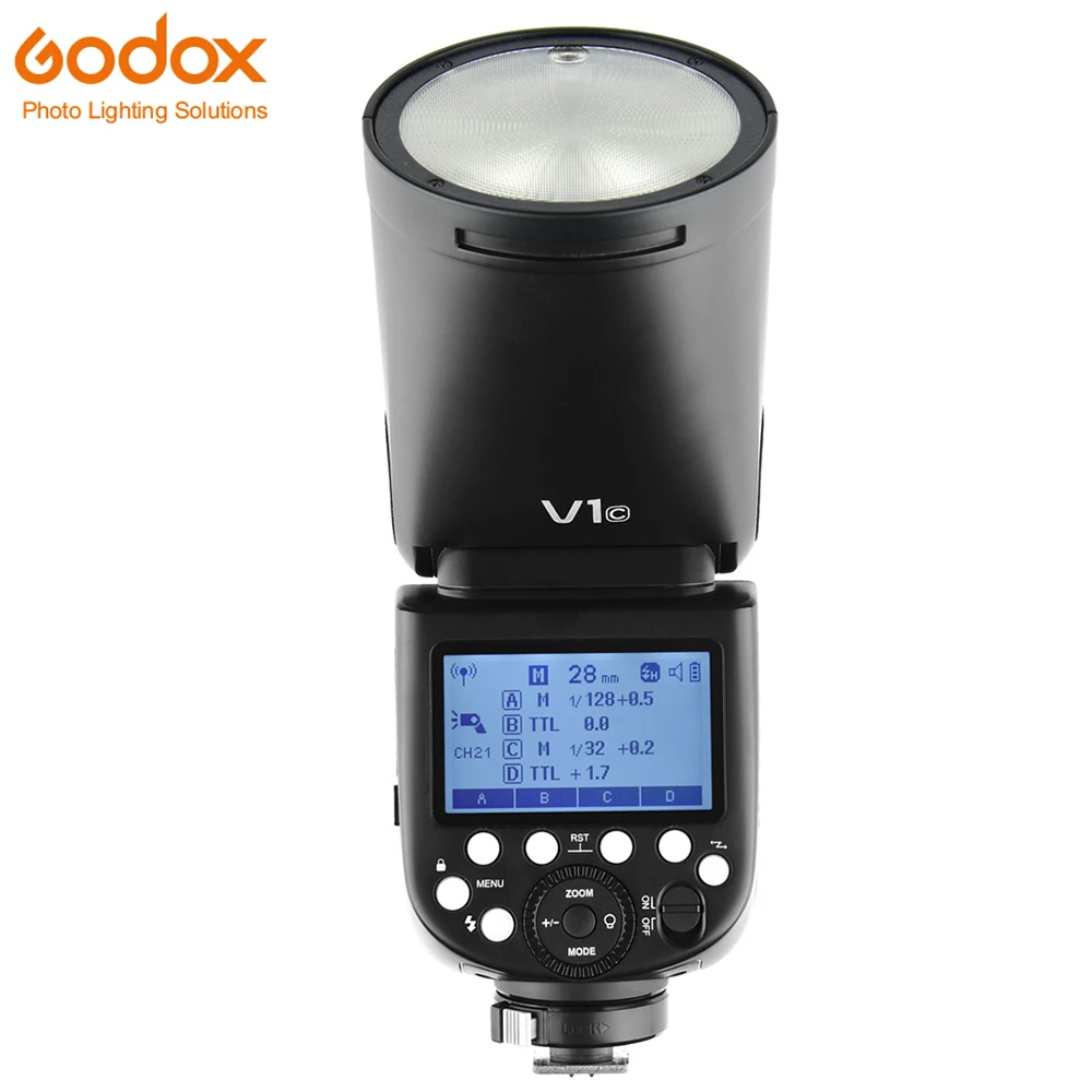 Вспышка Godox V1 V1C с круглой головкой для камеры TTL 1/8000 HSS батареей Canon 6D 80D 600D 5D