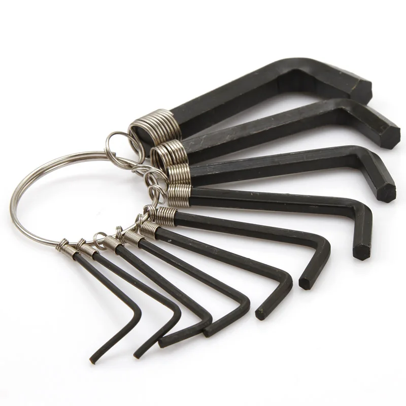 

10pcs/set Mini L Shape Wrenches Set 6-angle screwdriver flat hexagonal Hollow Carpenter Tools Bicycle diagnostic-tool