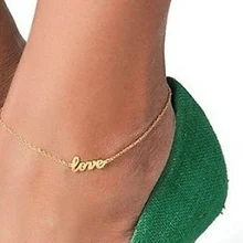 5 шт./компл. женский модный простой ножной браслет-цепочка на лодыжку любовь письмо Шарм украшения для обуви для подарка Вечерние