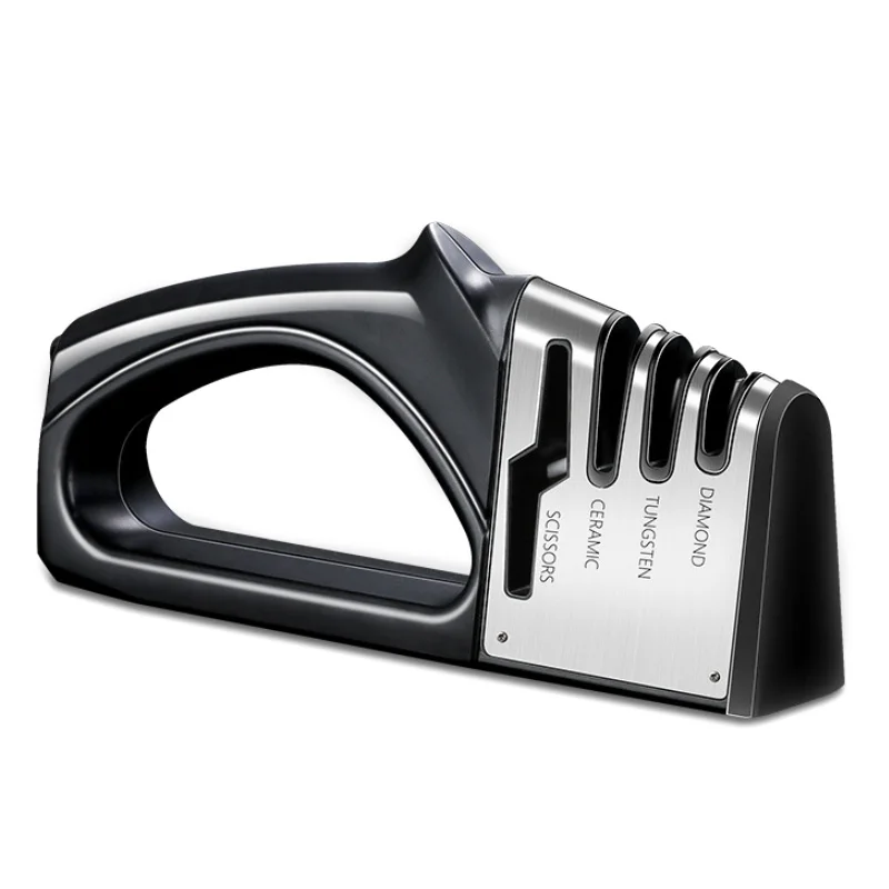 Белый 4 в 1 точилка для ножей Afilador Cuchillos De Cocina 4 этапа профессиональные ножницы керамический нож абразивный камень точильный камень - Цвет: Белый