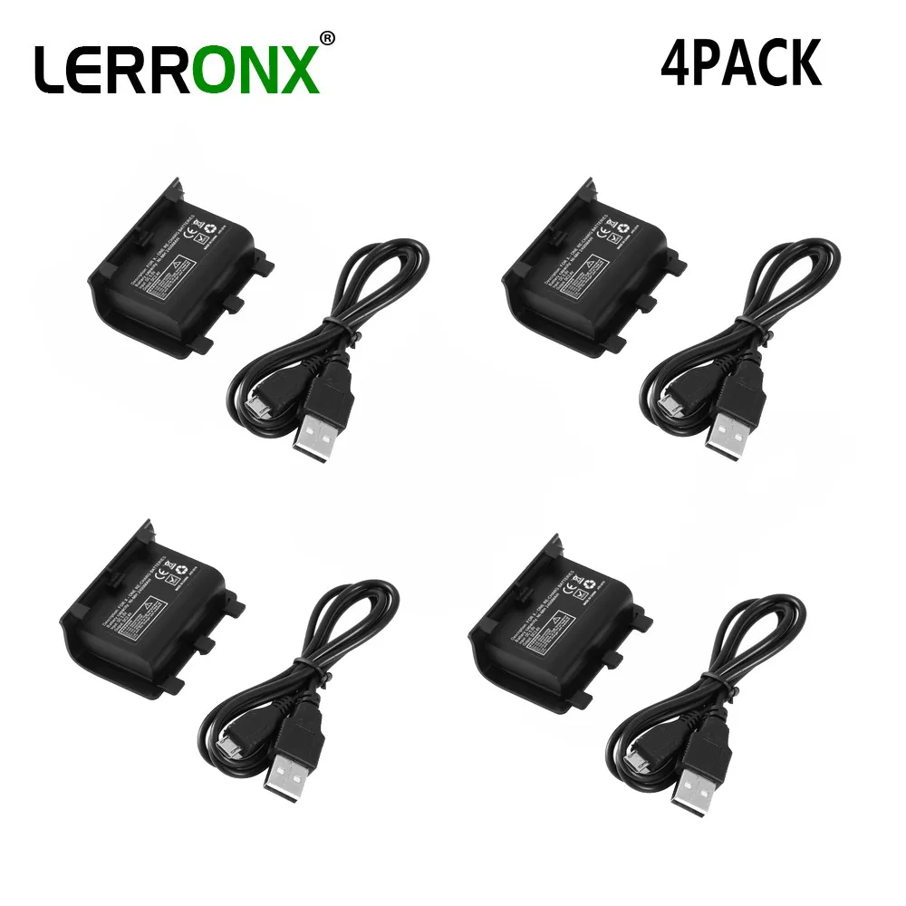 

4PCS Xbox one rechargeable batteries with USB charger cable kit Ni-MH x box one battery for Nintendo gamepad controller xboxone