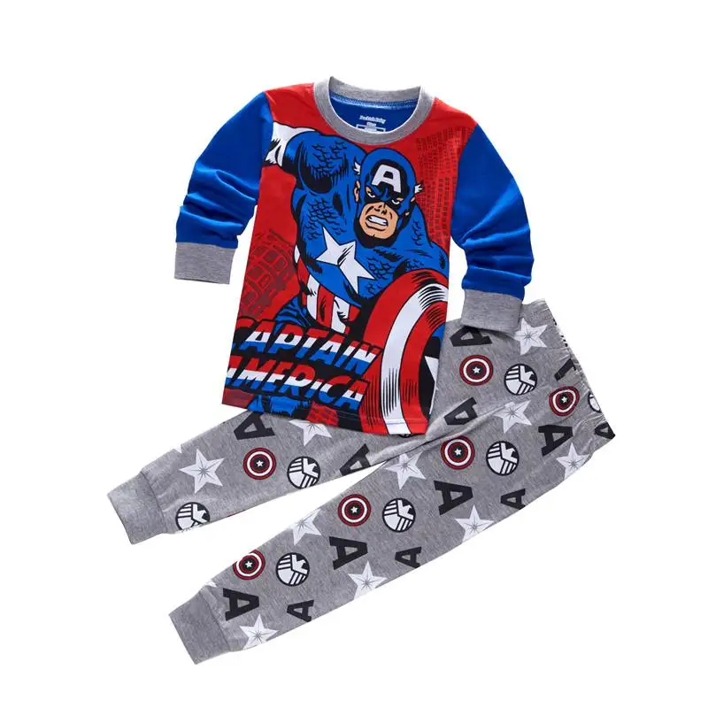 Брендовые хлопковые детские пижамы для мальчиков и девочек детские пижамы с длинными рукавами - Цвет: Яркий