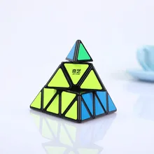 Черная версия головоломка с быстрым кубом Qiyi Qiming 3x3x3 Pyramid Профессиональный плавно крученый треугольник магический куб обучающий игрушки