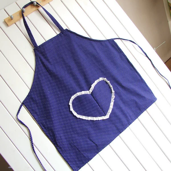 Aprons for Woman Lace Round Spots Heart Shape Adult Apron Colorful