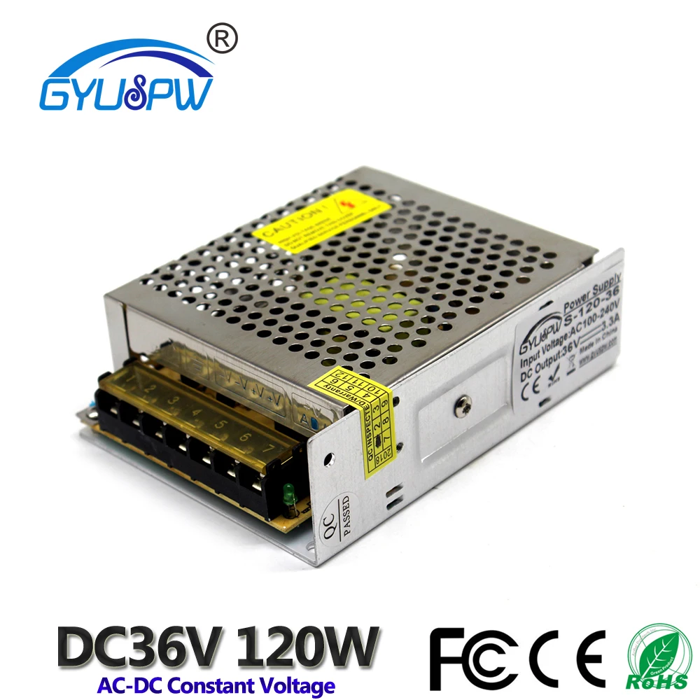 

Variable Switching Power Supply DC 36V 3.3A 120W Power Source Transformer 220V 110V AC DC36V SMPS For Led Lighting Stepper Motor