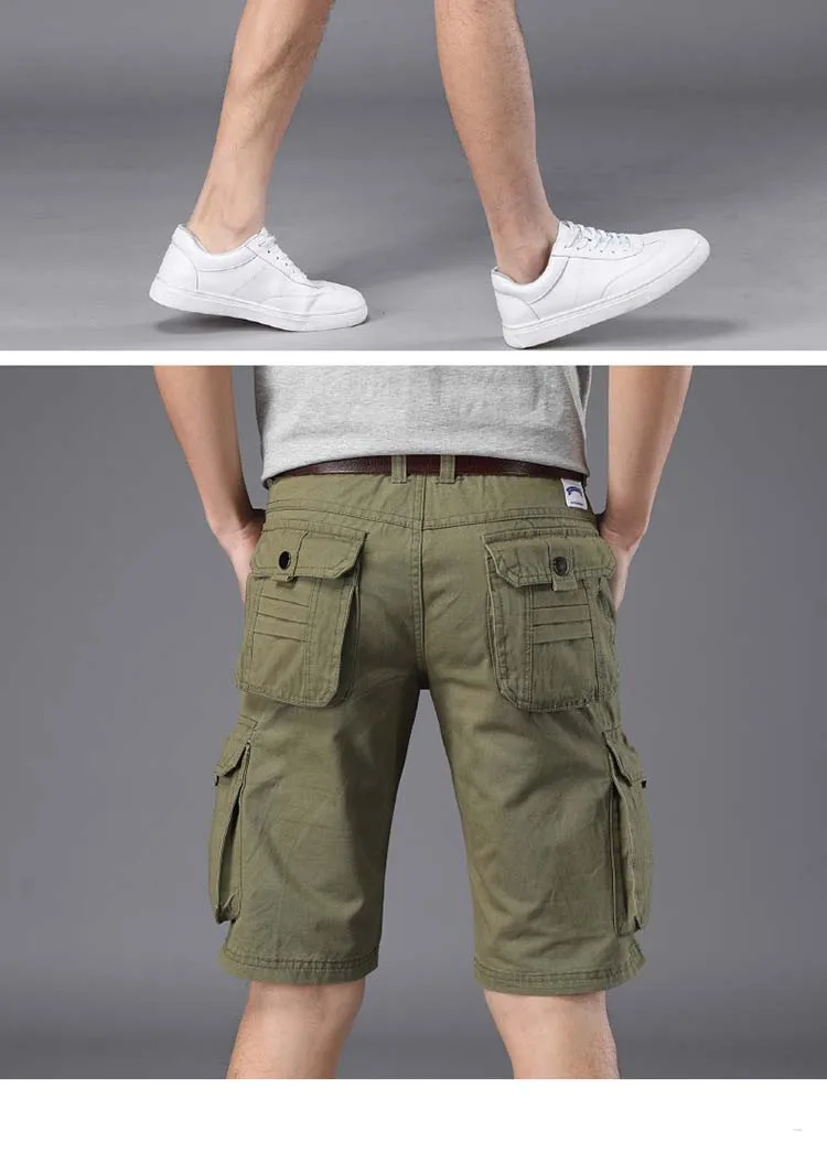 Новый 2018 Для мужчин шорты-карго Повседневное свободные короткие штаны Летний стиль по колено плюс Размер 4 Цвета шорты Для мужчин