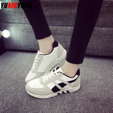2019 Women Platform Breathable Sewing Thread Lace-Up Running Shoes Popular Low-Top Height Increasing Sneakers cyabmoz women high heels platform shoes wedge genuine leather height increasing lace up low top party ladies shoes zapatos mujer