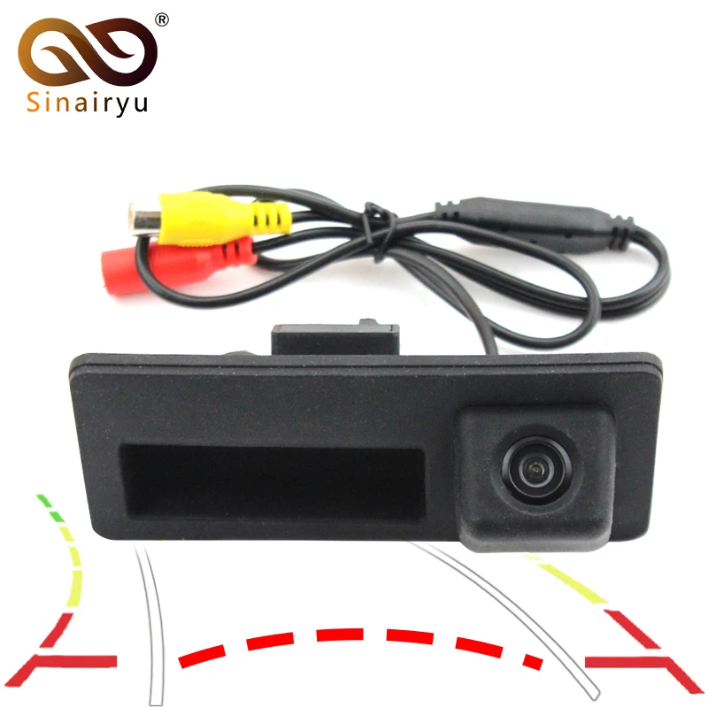 

Sinairyu Car Trunk Handle Rear View HD Camera for Audi A4 A5 S5 Q3 Q5 VW Tiguan with Trajectory Guide Line
