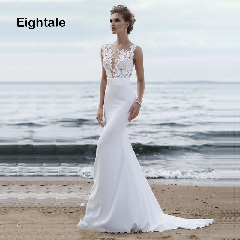 Eightale sirena de novia 2019 playa apliques superior vestidos de novia princesa vestido novia vestido de novia|Vestidos de novia| - AliExpress