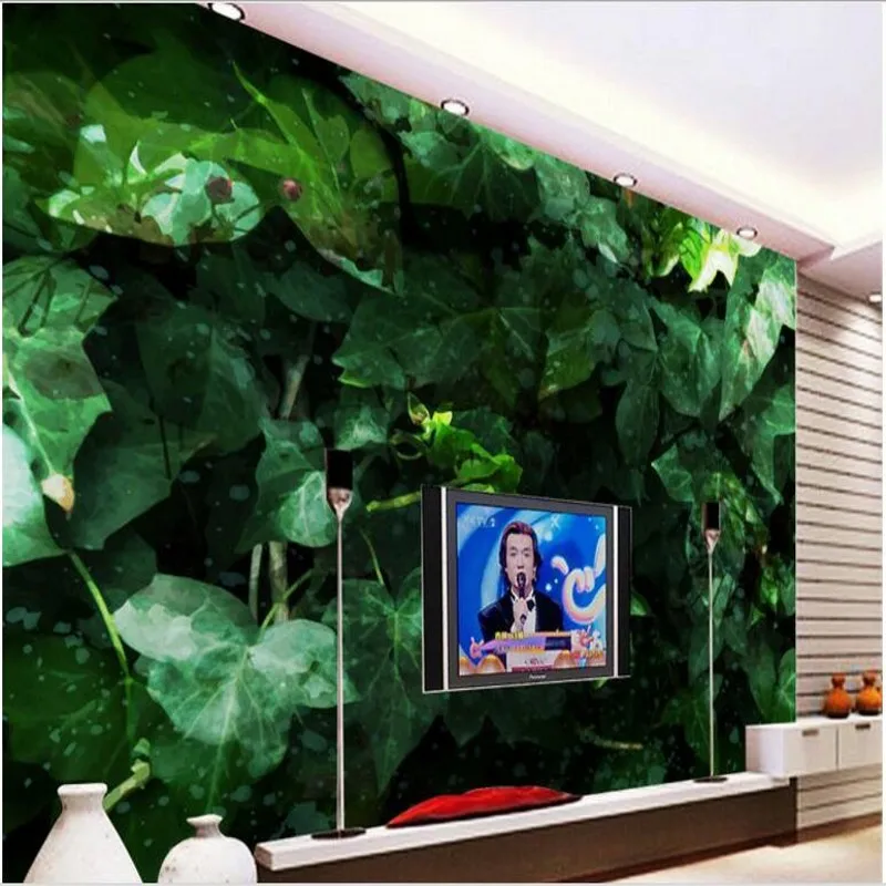 Beibehang Large Custom Wallpapers Lifelike Green Leaves Living Room Tv
