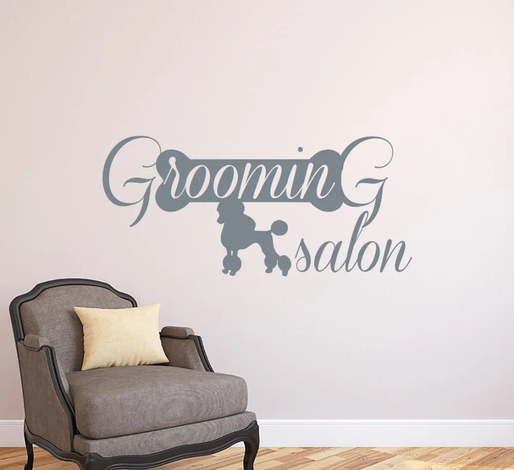 Pet Grooming Vinyl Wall Stickers Pet Salon Wall Decal Pet Shop Window
