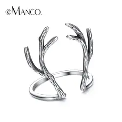 E-Manco 925 пробы серебряные оленьи рога кольца Аутентичные 100% унисекс Открытые Кольца Ювелирные украшения лучший подарок оптовая продажа