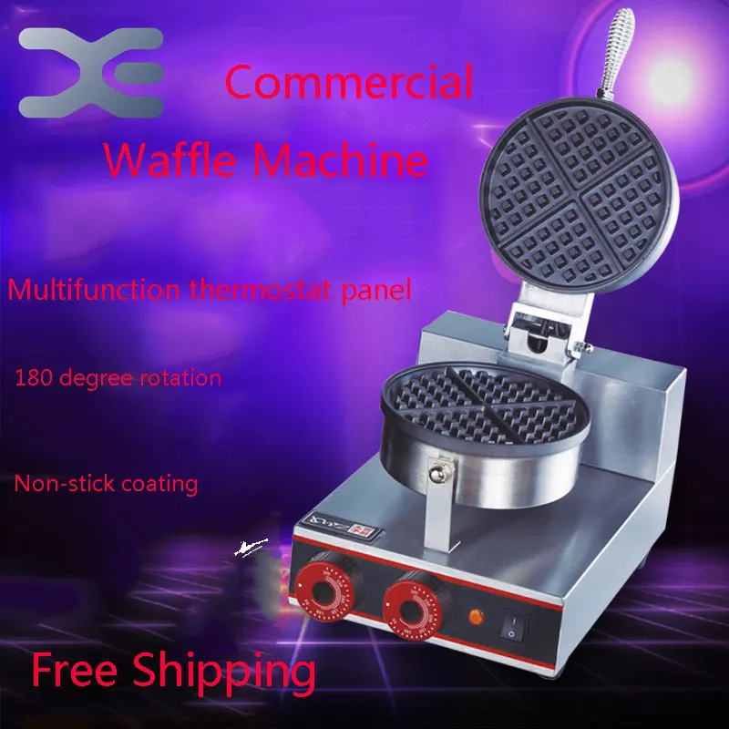 

Can Be Timed Waffle Machine 1000W Commercial Single Head Waffle Non-Stick Coating Waffle Cake Machine