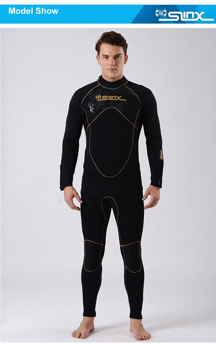 SLINX, 5 мм, мужской зимний гидрокостюм, водолазный костюм, Неопреновая флисовая подкладка, Цельный купальник для сноркелинга, серфинга, триатлона