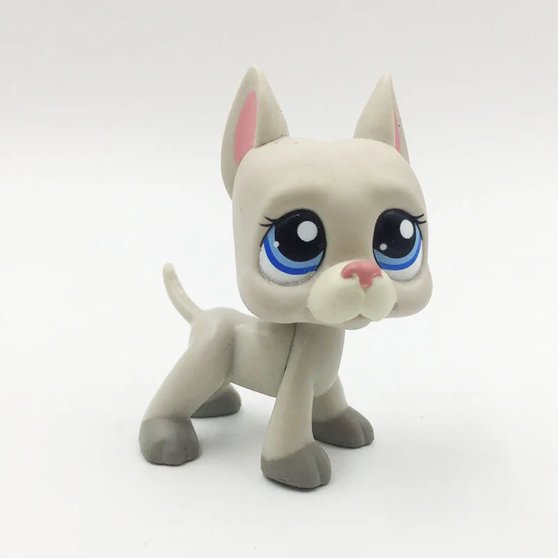 Littlest Pet Shop LPS#1688 Grey GREAT DANE Dog blue eyes toy 