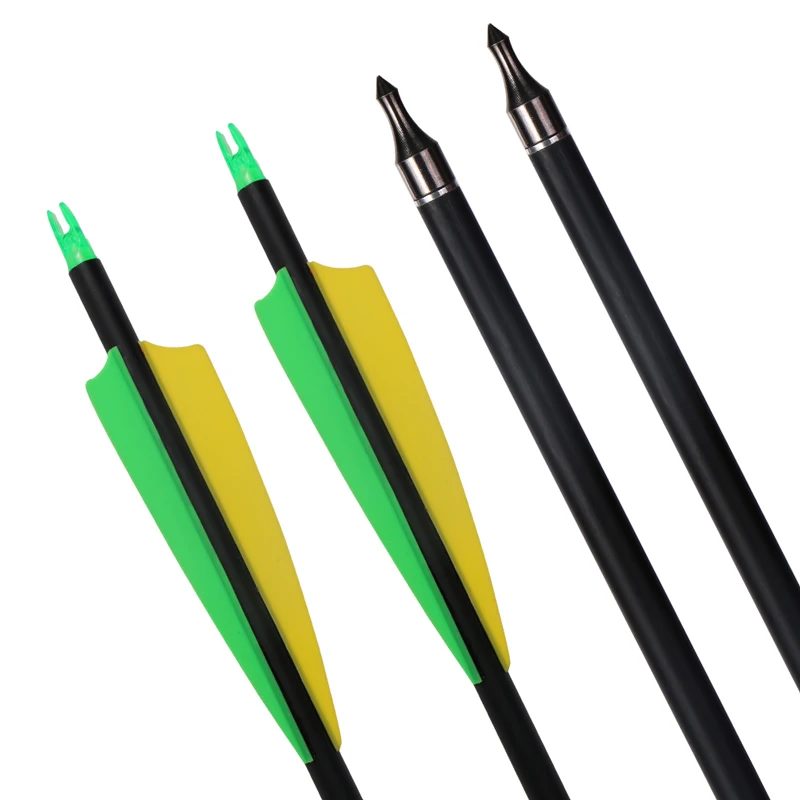 

6pcs Carbon Arrows for Crossbow Hunting Archery Hunter with Natural Feather For Bow Outdoor Targeting Shooting Accessories