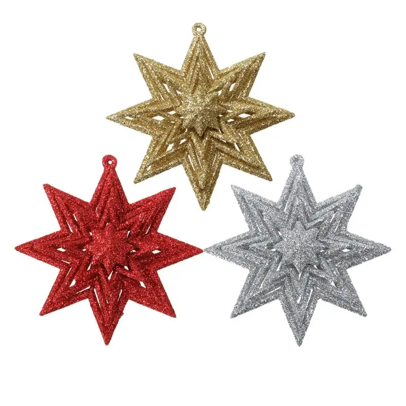 Полые восьмиугольная звезда Лось Ангел висячие украшения DIY Рождественская елка верхнее украшение для дома Рождество товары