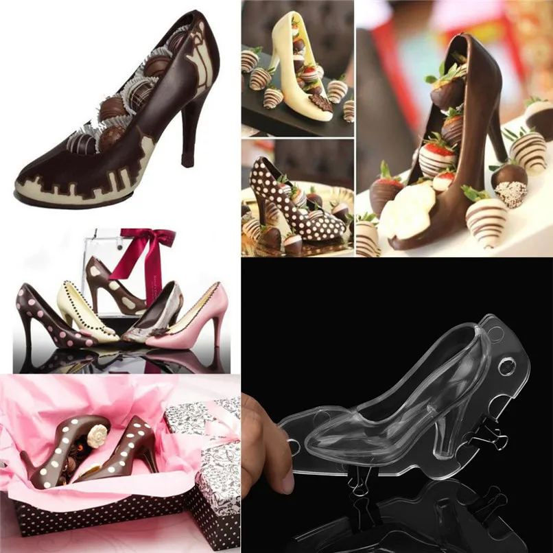 1x3D Women High Heel Shoe Chocolate Mould Candy Cake Wedding Decor Jelly N5F1