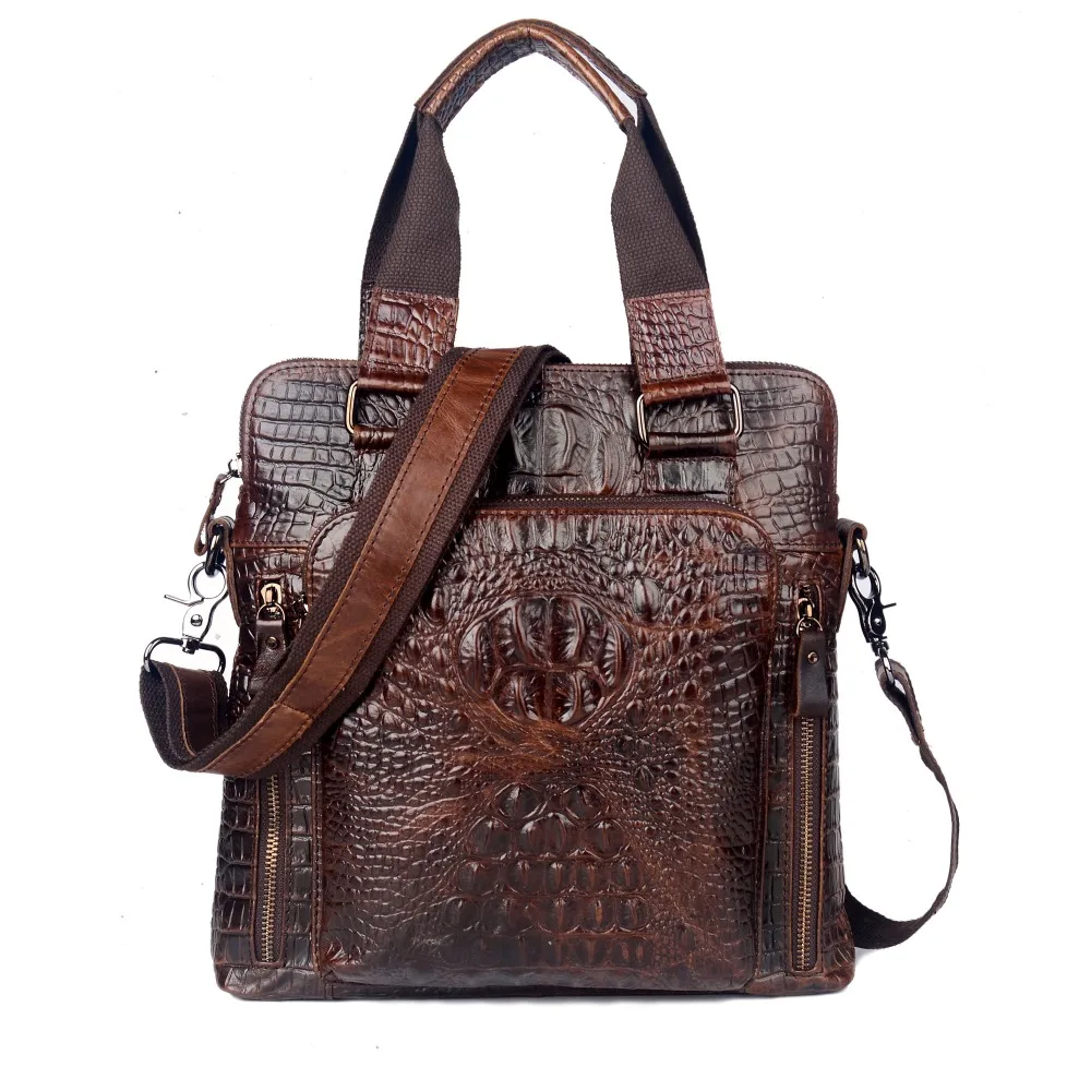 First Layer Cow Skin 100% Genuine Leather Bag For Men Crocodile Style Men's Business shoulder Messenge Bag handbags First Layer Cow Skin 100% Genuine Leather Bag For Men Crocodile Style Men's Business shoulder Messenge Bag handbags