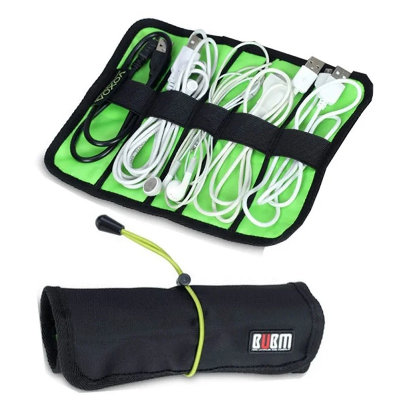 Mini Size Portable Cable Organizer Bag can put USB Cables Earphone Pen