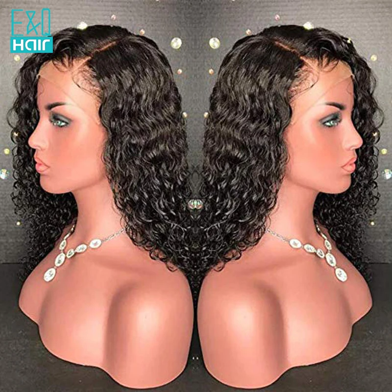 EQ 26 дюймов кудрявые 13x6 кружевные передние человеческие волосы парики для женщин предварительно выщипанные волосы с детскими волосами натуральный цвет малайзийские волосы remy