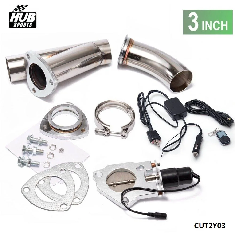 Hubsports-3"Electric Exhaust Catback Downpipe Cutout Valve Switch Control+Remote For TOYOTA MARK 2 II JZX100 1996 HU-CUT2Y03