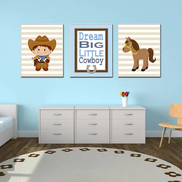 Cowboy Nursery Wall Art Dream Little One Quote And Horse Nursery Wall Art Dream Little One