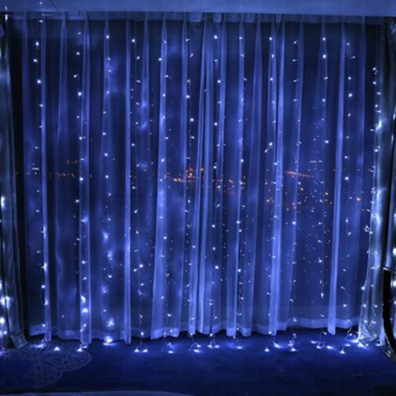 uk romântico luz de fadas cortina led