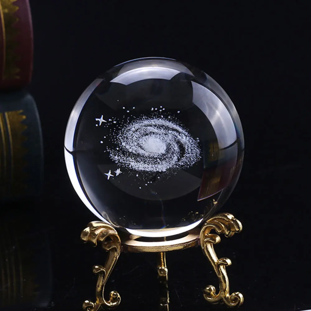 6 см Глобус галактика миниатюры хрустальный шар 3D лазерная гравировка модель планет стеклянный шар Сфера украшение дома украшения подарки