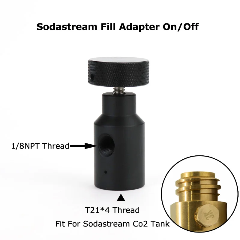 Поток соды CO2 бак Цилиндр зарядное устройство шланг заполняющая станция вкл/выкл адаптер ASA для быстрого пополнения с большой ручкой одно отверстие(черный