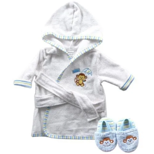 Luvable Friends 6 Designs Hooded Animal Modeling Baby Bathrobe with Baby Shoes 0-9 M Infant Bath Towels Baby Sleepwear & Robes (1)