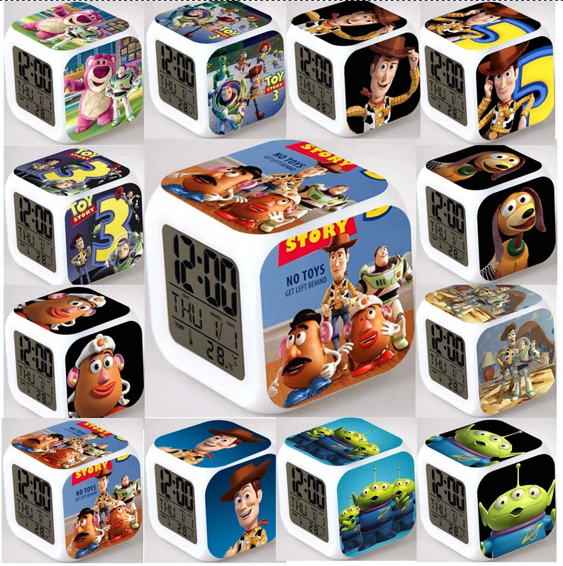 Toy Story Buzz lightyear Sheriff Figure Boy Gift LED Alarm Clock