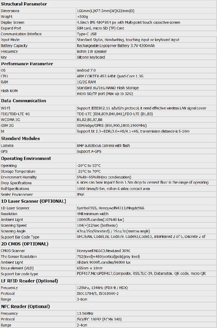 Specification-T80