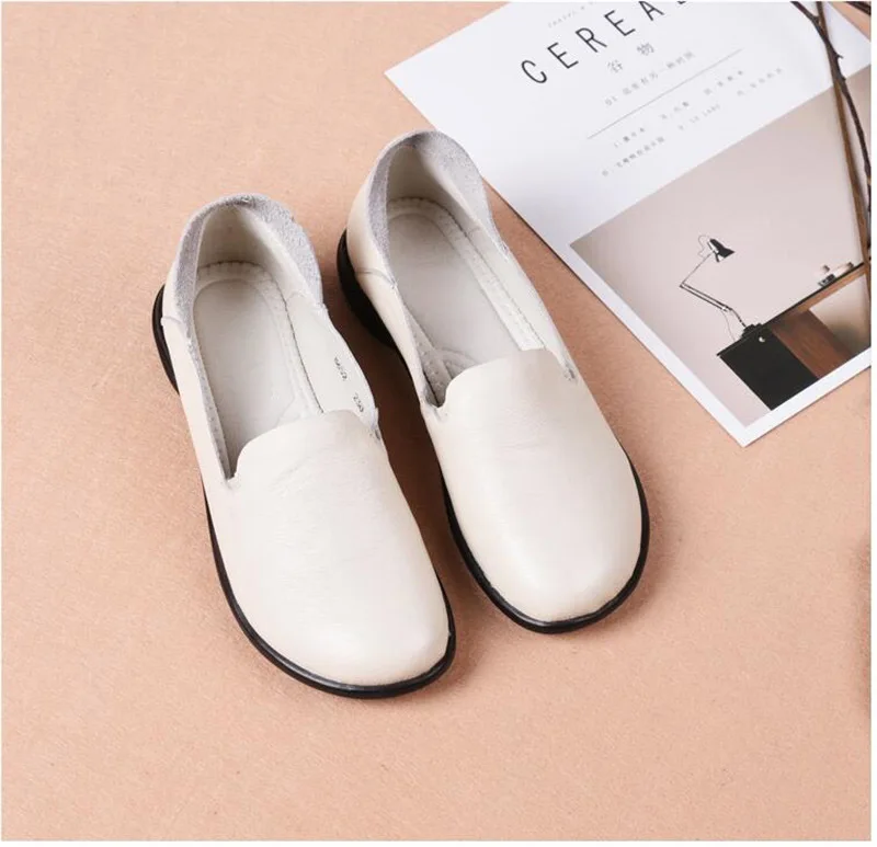 CEYANEAO/обувь из натуральной кожи на плоской подошве; коллекция года; сезон весна; элегантные офисные туфли с круглым носком