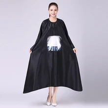 Прозрачный видимое окно волос Cape салон высокого класса парикмахерские фартук клиента ткань платье Обертывания Стилизация инструмент для взрослых U1139