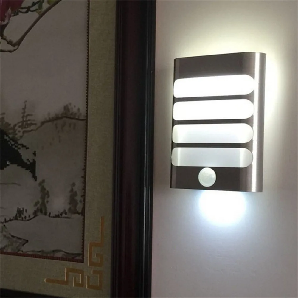 

1w USB Wireless LED PIR Infrared Motion Sensor Wall Lamp Night Light Novelty For Bedroom Porch Hallways Lights Lamps lamparas