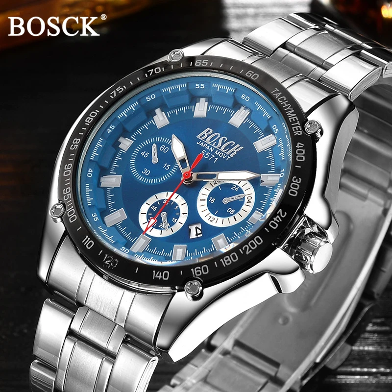 Prix pour BOSCK Top Célèbre marque hommes d'affaires montres Noir lumineux Armée complet acier quartz montre hommes Montre-Bracelet étanche reloj hombre Prix pour BOSCK Top Célèbre marque hommes d'affaires montres Noir lumineux Armée complet acier quartz montre hommes Montre-Bracelet étanche reloj hombre