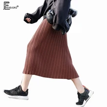 Зима Весна Дизайн Юбки Женская модная повседневная одежда повседневные милые девушки Эластичный Талия Черный Высокая талия плиссированная трикотажная юбка