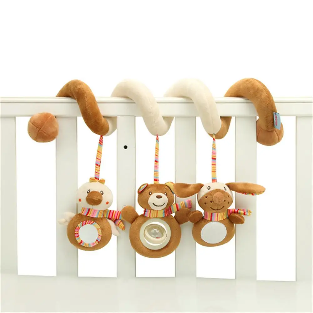 Bed Music Rattle Plush Animal Bear Ring Bell Toys Around Bed Hanging