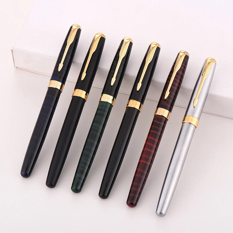 Baoer388-Rollerball-Pen-Black-Golden-Business-Metal-Ballpoint-Pen-Medium-Golden-Clip-Gold-boligrafo-muji-made(1)