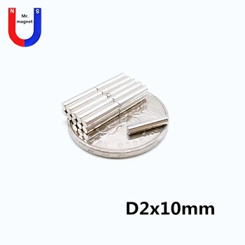 

300pcs D2x10 neodymium magnet 2*10 super strong permanent magnet crafts 2x10 mm Mini small round magnet cylinder