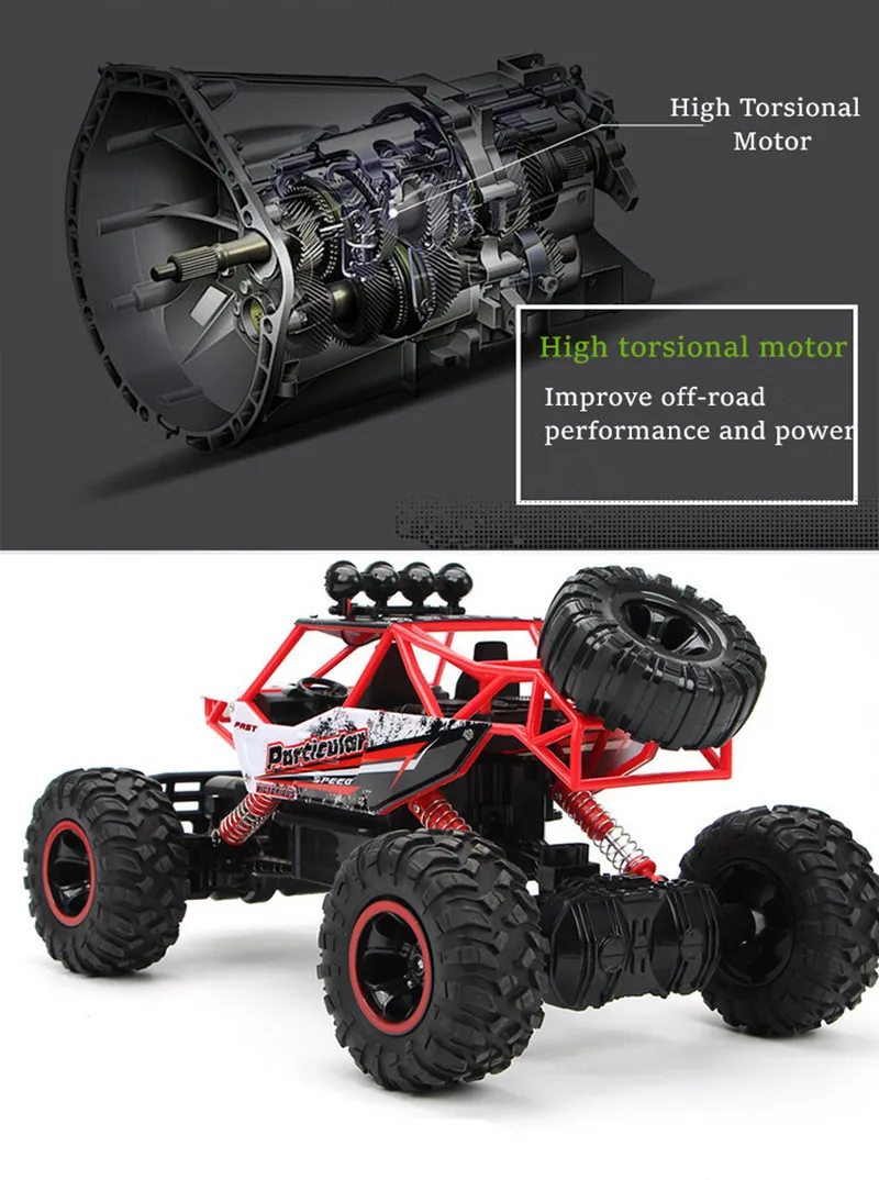 Oversized version of the alloy climbing mountain bigfoot four-wheel drive remote control toy model off-road vehicle climbing car