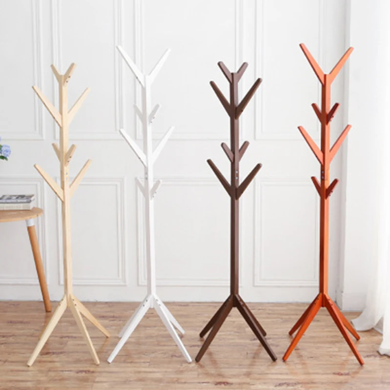  Creative 8 Hook Tree Shape Solid Wood Coat Storage Rack Display Stand Hanging Scarves Hat Bag Cloth