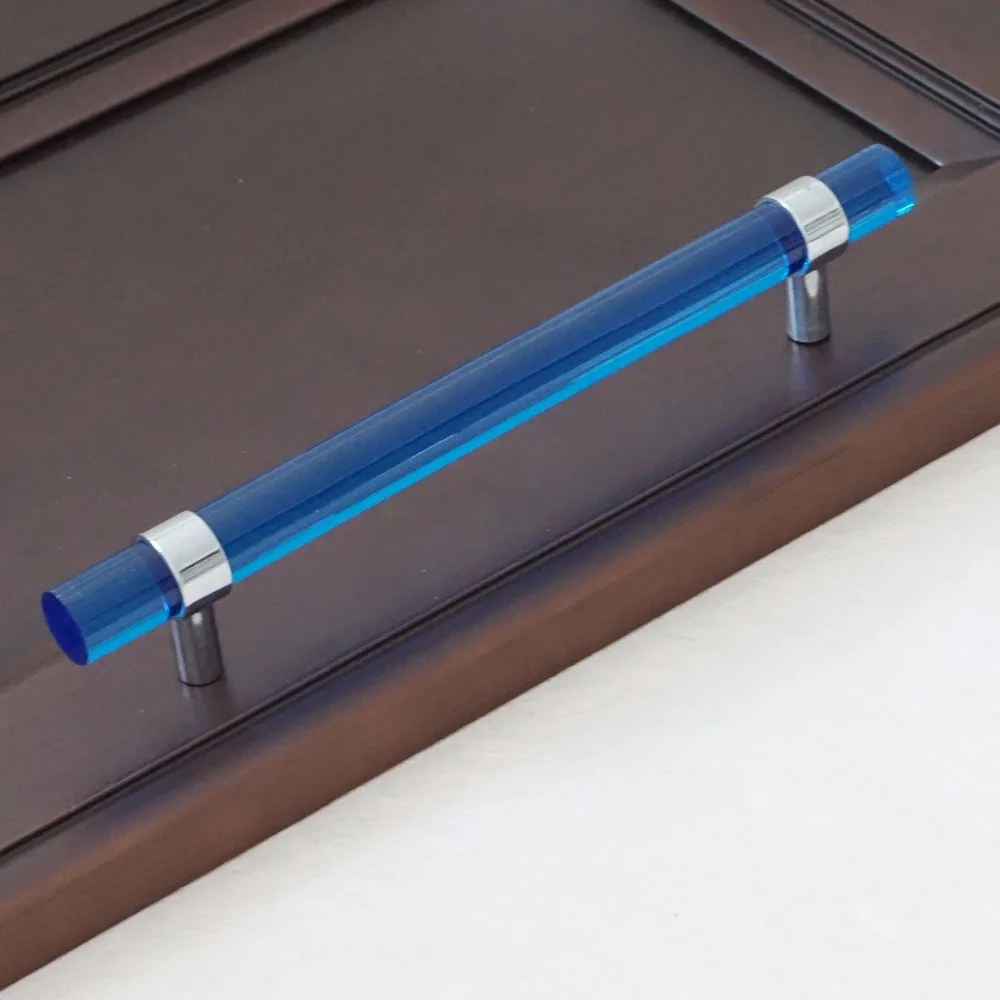 6," акриловый комод тянет дверь шкафа тянет выдвижной ящик ручки стекло синий розовый серебряный кухонные ручки современные 160 мм