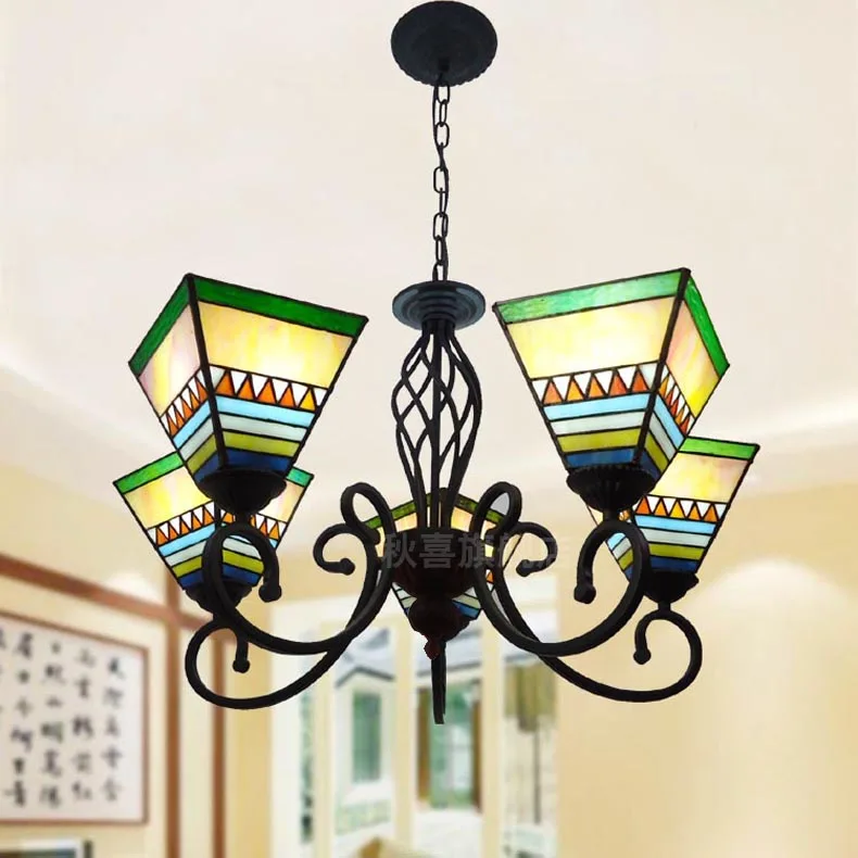 

Tiffnay colorful glass pendant lights Iron long bedroom Living room Restaurant Bar lamp pendant lamps hone lighting CL