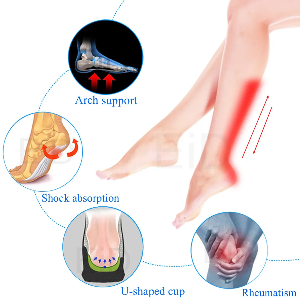 EiD 3D flat feet orthotic insoles arch support orthopedic inserts Plantar Fasciitis,Feet Pain,Pronation for Men and Women