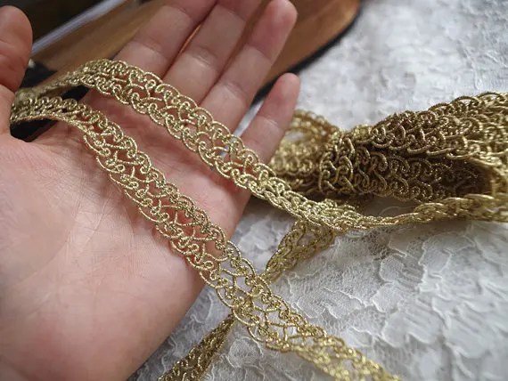 US $229.00 100 yards per roll  metallic gold silver  lace trim gold venise lace trimming