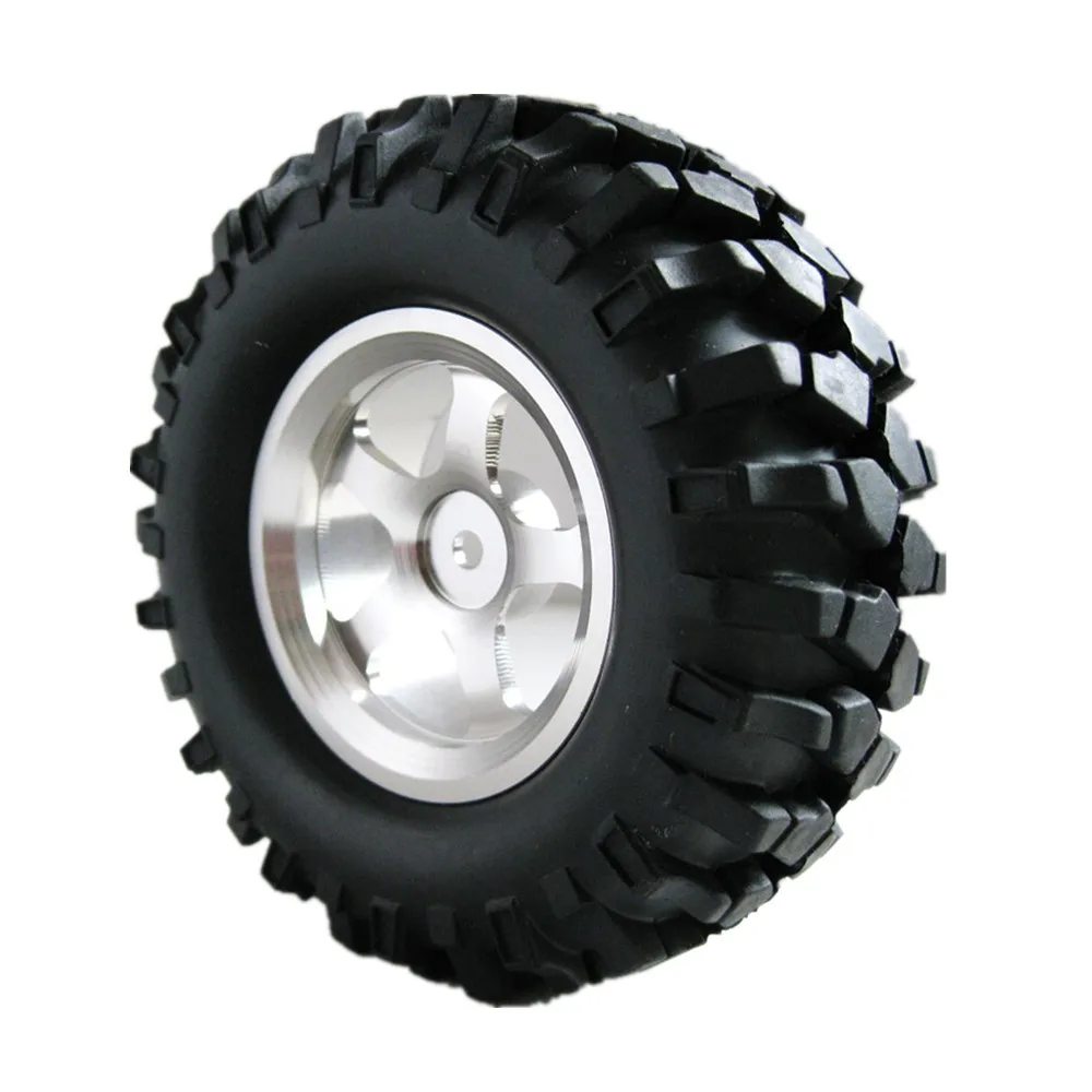 4Pcs lot 108mm 1 9 Rock Crawler Tires Alloy Wheel Rim Hex 12mm For 1 10